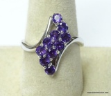 .925 STERLING SILVER BEAUTIFUL AAA NATURAL BRAZILIAN AMETHYST RING SIZE 9.5 (RETAIL $205.00)