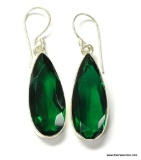 .925 STERLING SILVER 1.5'' BEAUTIFUL FACETED ROD TOURMALINE EARRINGS (RETAIL $69.00)