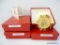 LOT OF 4 HUMMEL GOLD CHRISTMAS ORNAMENTS. INCLUDES SILENT NIGHT HOLY NIGHT, FEEDING TIME, THE