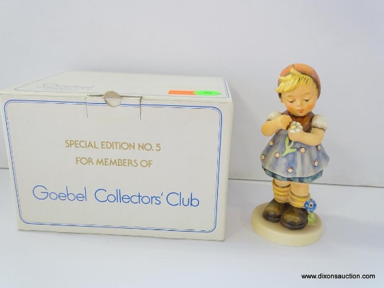 HUMMEL SPECIAL EDITION NO. 5 FOR MEMBERS OF GOEBEL COLLECTORS' CLUB DAISIES FIGURINE. 5.5" TALL. IN