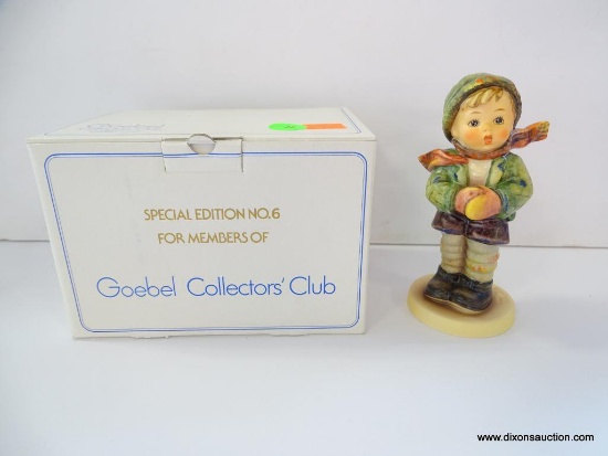 HUMMEL SPECIAL EDITION NO. 6 FOR MEMBERS OF GOEBEL COLLECTORS' CLUB IT'S COLD FIGURINE. 5.5" TALL.