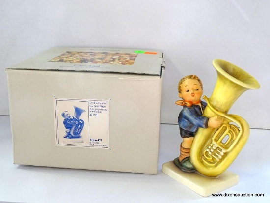 HUMMEL THE TUBA PLAYER FIGURINE. 6 1/8" TALL. HUM 437 # 271. IN THE ORIGINAL BOX.