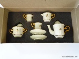 LENOX 9 PIECE MINIATURE TEA SET. ITEM# 084667. WOULD MAKE A PERFECT HOLIDAY GIFT!