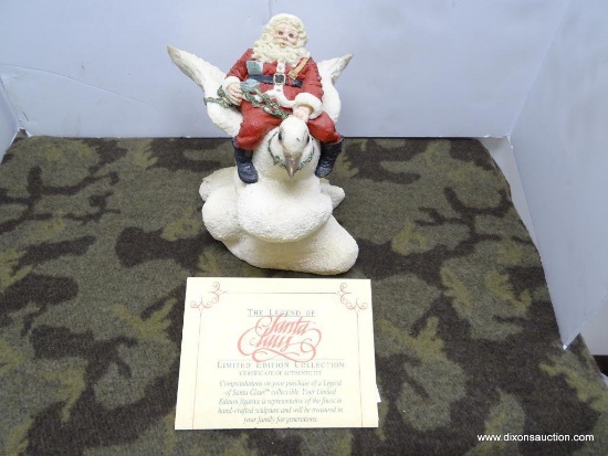 LEGEND OF SANTA CLAUS "SANTA RIDING THE DOVE" LIMITED EDITION WITH COA 135/7500: 7"x10"