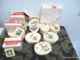 11 HALLMARK ORNAMENTS: 8 COUNTRY TREASURES COLLECTION IN SHAKER BOXES. 3 VICTORIAN HEIRLOOM