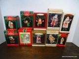 10 HALLMARK SANTA ORNAMENTS. INCLUDES 1987 SANTA AT THE BAT, MRS. CLAUS, MERRY OLDE SANTA, THIS