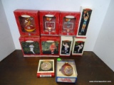 9 HALLMARK ORNAMENTS AND 1 SPORT'S FANS CHRISTMAS ORNAMENT (REDSKINS). HALLMARK ORNAMENTS INCLUDE