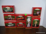 8 HALLMARK ORNAMENTS. INCLUDES 1997 CORVETTE, HERITAGE SPRINGER HARLEY DAVIDSON MOTORCYCLE