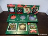 10 HALLMARK ORNAMENTS. INCLUDES JESUS LOVES ME ORNAMENT, TWELVE DAYS OF CHRISTMAS EIGHT MAIDS