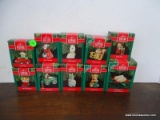 10 HALLMARK ORNAMENTS. INCLUDES GOOSE CART, MOOY CHRISTMAS, CINNAMON BEAR, GENTLE DREAMERS CLIP ON