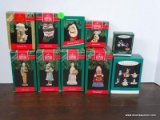 10 HALLMARK ORNAMENTS. INCLUDES DICKENS CAROLER BELL 