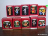 10 HALLMARK ORNAMENTS. INCLUDES WAITIN' ON SANTA WINNIE THE POOH, TIMON AND PUMBAA THE LION KING,