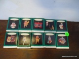 10 HALLMARK MINIATURE ORNAMENTS. INCLUDES MARCH OF THE TEDDY BEARS, NATURE'S ANGELS, HAVE A COOKIE,