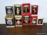 9 HALLMARK ORNAMENTS. INCLUDES MOM AND DAD MOUSE ORNAMENT, OWLIVER, SET OF 3 CASABLANCA, FRIENDSHIP