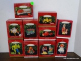 10 HALLMARK ORNAMENTS. INCLUDES SNOW WHITE-SET OF 2 ORNAMENTS, THE INCREDIBLE HULK, 1950 SANTA FE F3