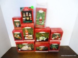 10 HALLMARK ORNAMENTS. INCLUDES MAKING WAVES CLIP ON ORNAMENT, GRANDSON, MINIATURE SET OF 6 SEW, SEW