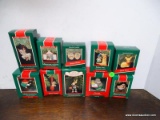 10 HALLMARK ORNAMENTS. INCLUDES TEENY TASTER, BABY PARTRIDGE, TEACHER, NUTSHELL HOLIDAY, MAIL CALL,