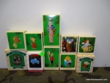 10 HALLMARK ORNAMENTS. INCLUDES MURRAY CHAMPION, ANGEL MESSENGER, THE STOCKING MOUSE, MUSICAL ANGEL,