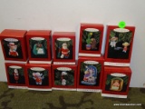 10 HALLMARK ORNAMENTS. INCLUDES NEPHEW, STRANGE AND WONDERFUL LOVE, SET OF 2 THE SWAT TEAM, YOU'RE
