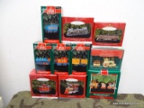 10 HALLMARK TRAIN ORNAMENTS. RETAIL TOTAL $155