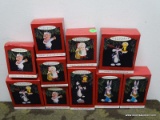 10 HALLMARK LOONEY TUNES ORNAMENTS: ELMER FUDD. PORKY PIG. SYLVESTER. BUGGS BUNNY. ETC. RETAIL TOTAL