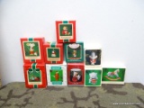 10 MINIATURE HALLMARK ORNAMENTS OF ANIMALS. RETAIL TOTAL $67