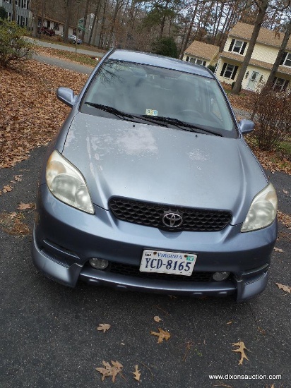 2003 TOYOTA MATRIX XR AUTOMATIC FOUR DOOR SEDAN. VIN #ZT1K3ZE33C003669. HAS 119,601 MILES. INTERIOR