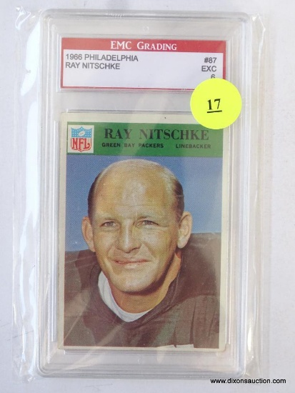 (SC) 1966 PHILADELPHIA RAY NITSCHKE FOOTBALL CARD (GRADED)