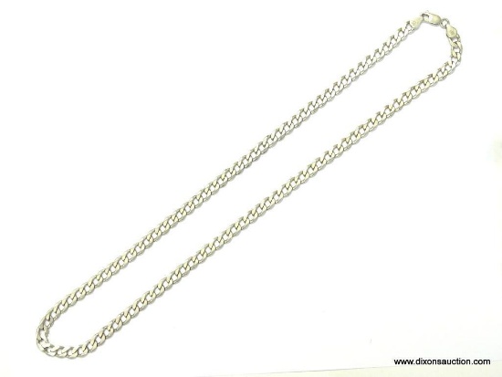 HEAVY MANS .925 STERLING SILVER CHAIN NECKLACE. MEASURES APPROX. 24" LONG & WEIGHS APPROX. 43.1