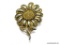 VINTAGE SUNFLOWER BROOCH/PIN. SILVER-PLATE WITH GOLD TONE ACCENTS. NEEDS POLISHING. 2.5