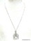 VINTAGE 1860S HINGED SILVER TONE MOVEABLE PENDANT NECKLACE. 24
