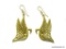 VINTAGE GOLD TONE DESIGNER SIGNED LAUREL BURCH FLYING SWAN EARRINGS. 1.75