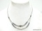 VINTAGE LIQUID SILVER AND HEMATITE NECKLACE WITH BARREL CLASP. 18.5