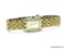 ETIENNE AIGNER LADIES 2 TONE QUARTZ WATCH DECORATED WITH RHINESTONES ON BOTH SIDES. MODEL#