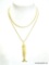 VERY NICE ARTICULATED FISH BONE PENDANT NECKLACE. GOLD TONE WITH A BEAUTIFUL SATIN FINISH. NECKLACE