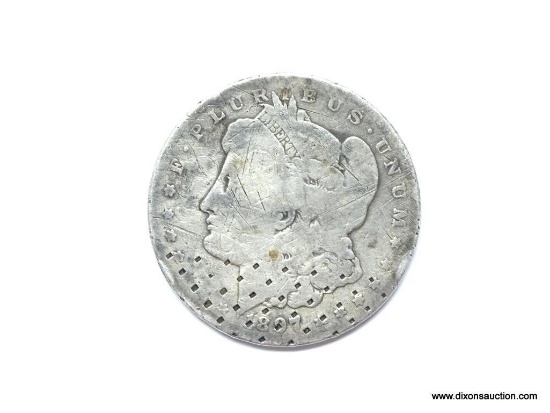 1897 O Morgan silver dollar 90% silver with unusual markings