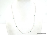 VINTAGE LIQUID SILVER STERLING SILVER NECKLACE WITH MALACHITE BEADS. 28