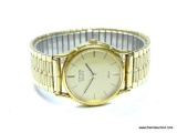 VINTAGE CITIZEN QUARTZ MEN'S WRIST WATCH MODEL AX-4360. LABELED SEVEN ON THE DIAL JUST ABOVE THE 6