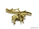 RARE VINTAGE SIGNED ELCO 12K GOLD FILLED VINTAGE BROOCH/PIN WITH A 3 DIMENSIONAL GOLD FILLED HEAVY