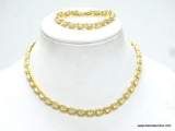 Trifari signed Necklace & Bracelet Set. Necklace measures 16.25