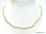 VINTAGE PEARL NECKLACE WITH GOLD TONE BEAD SPACERS. 18
