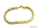 GOLD VERMEIL TENNIS BRACELET. 7