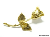 BEAUTIFUL GOLD PLATED ROSE BROOCH. 2.75