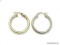 .925 STERLING SILVER LADIES LARGE HOOP EARRINGS