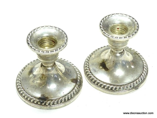 .925 STERLING SILVER CANDLESTICKS. CORNWELL WATEROUS 3.75'' - 560 GRAMS