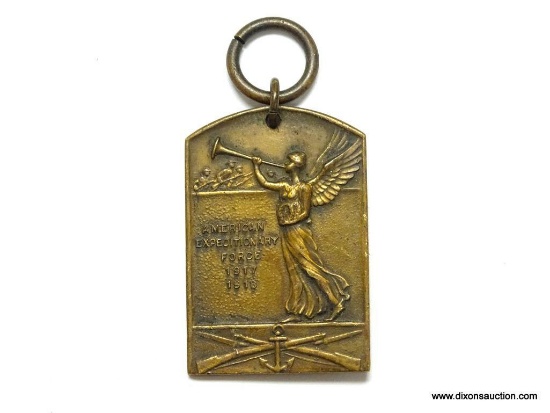 WWI AMERICAN EXPEDITIONARY FORCE 1917-1918 MASONIC FOB - RARE