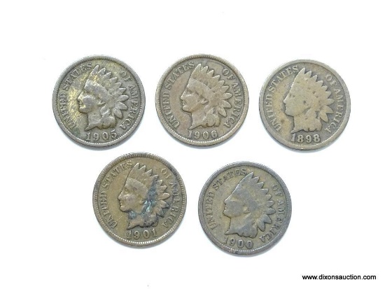5- ASSORTED INDIAN CENTS
