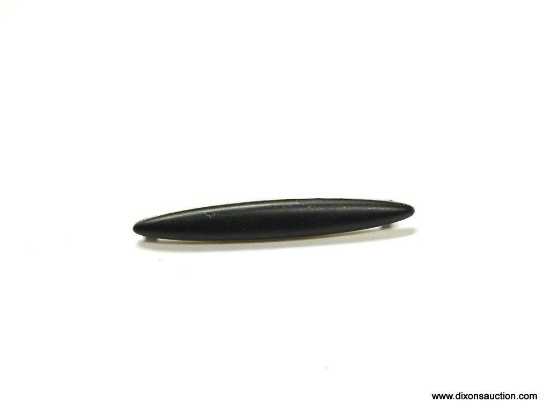 LADIES VICTORIAN BLACK ONYX MOURNING PIN 2'' - GOLD FILLED