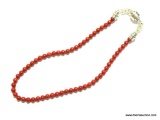 LADIES 18'' RED CORAL NECKLACE