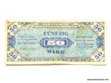 WWII GERMAN 50 MARK MILITARY NOTE 1944